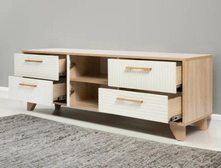 Тумба под ТВ со створкой Копенгаген дуб сонома/белый матовый