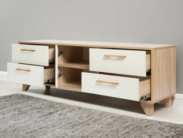 Тумба под ТВ со створкой Копенгаген дуб сонома/белый матовый