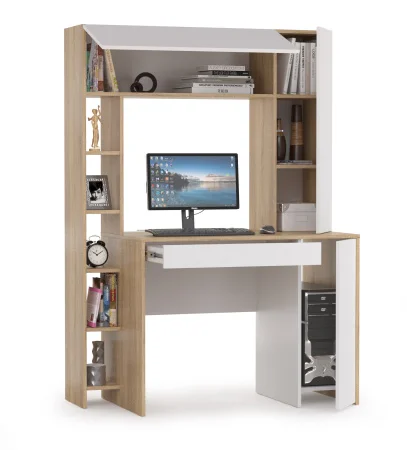 Стол компьютерный Комфорт 12.71 дуб сонома/белый