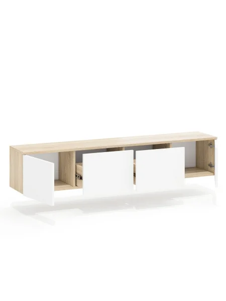 ТВ-тумба подвесная Сити-11 дуб сонома/белый