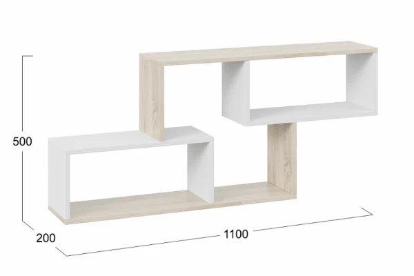 Полка настенная тип 4 дуб сонома/белый Полка настенная тип 4 дуб сонома/белый
