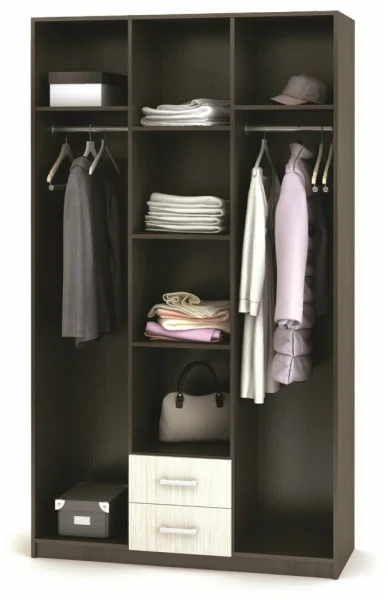 Шкаф 3-х створчатый Трио венге/дуб белфорд