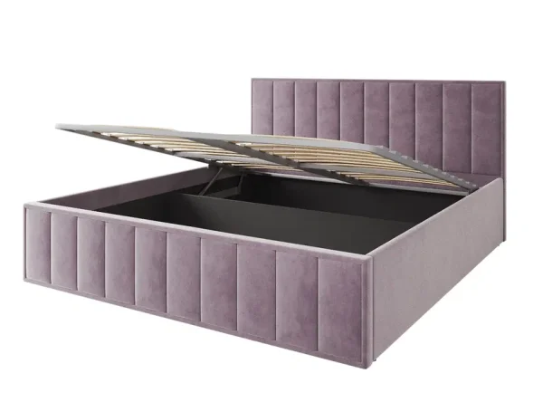 Кровать Лана 180х200 с подъемным механизмом, велюр пудра