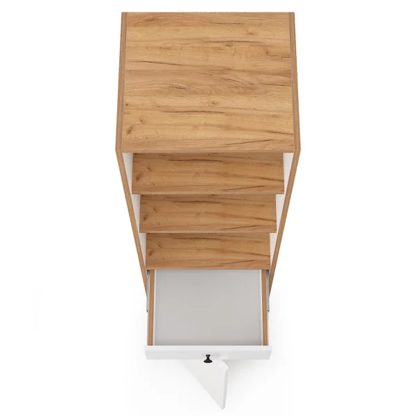 Стеллаж Вуди 13.146 белый премиум/дуб крафт золотой