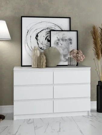Комод шесть ящиков Мори МК 1206 белый