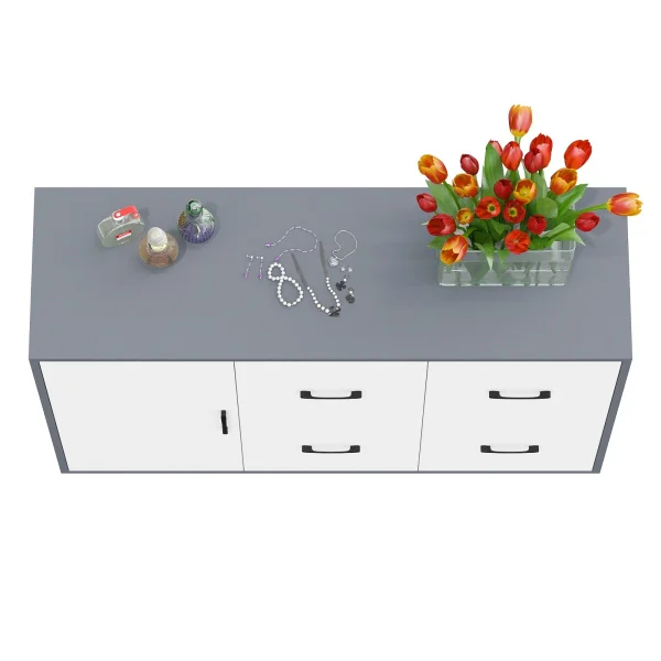 Комод 125-1204 графит/белый