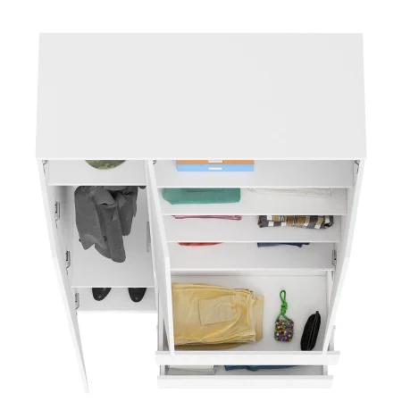 Шкаф с тремя ящиками и тремя дверками МШ 1200.1 белый