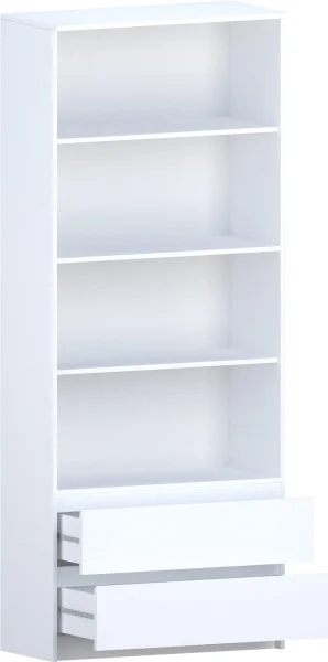 Стеллаж с ящиками Б 5.24 белый (серия без ручек)
