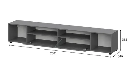 Тумба для телевидеоаппаратуры Денвер графит серый