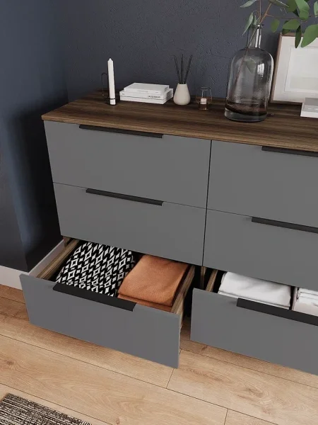 Комод Роза 1300 орех франклин/графит скин ройс