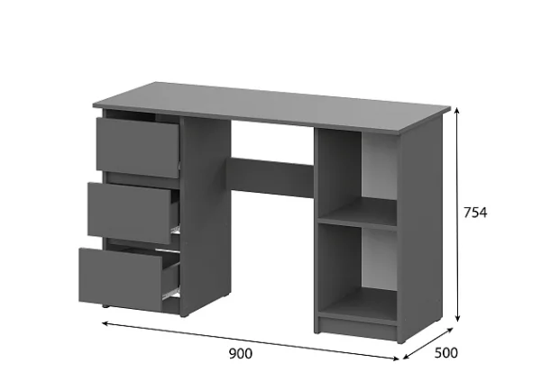 Стол письменный Денвер 1,2 графит серый