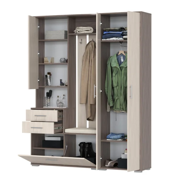 Модульная прихожая бодега тёмный/бодега светлый