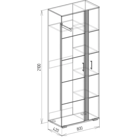 Шкаф Стелла №1 венге/белый глянец