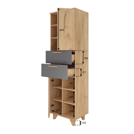 Стеллаж Ньерд дуб вотан/черника