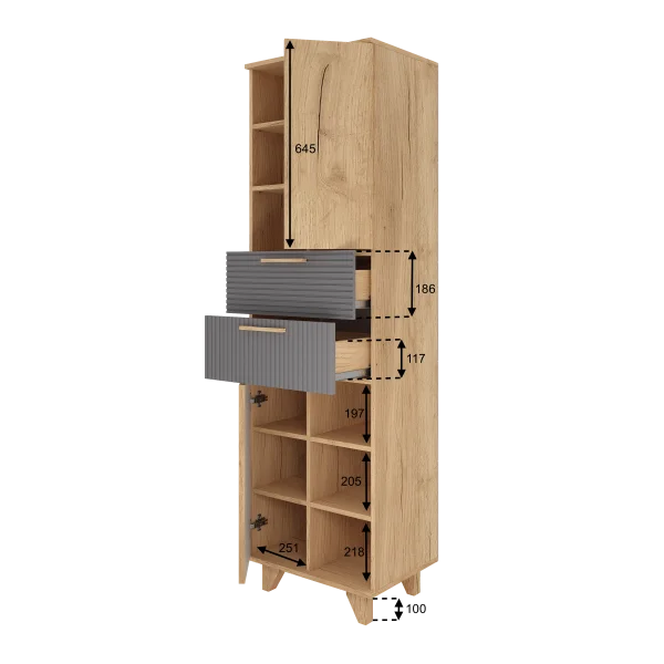 Стеллаж Ньерд дуб вотан/черника