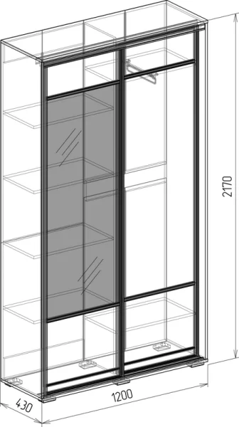 Шкаф купе Байкал №2 венге/бодега