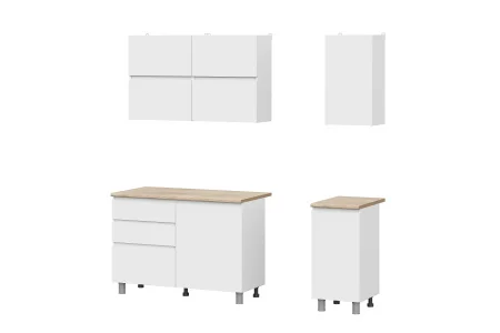 Кухонный гарнитур Токио 1,6 белый текстурный