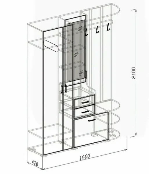 Прихожая Берта дуб бунратти/бодега