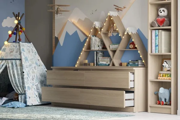 Комод Варма 4Д 160 х 54 х 40 шпон, дуб беленый