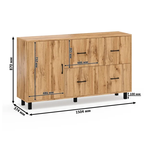 Комод 125-1504 дуб вотан