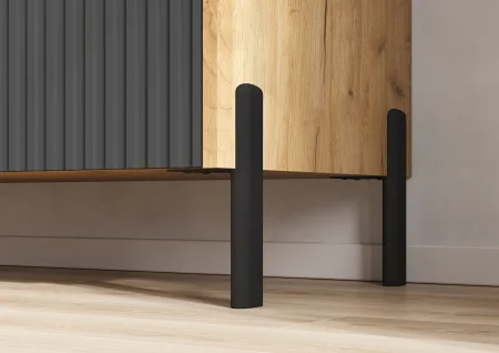 Комод Оливия (металл) дуб крафт/браш графит