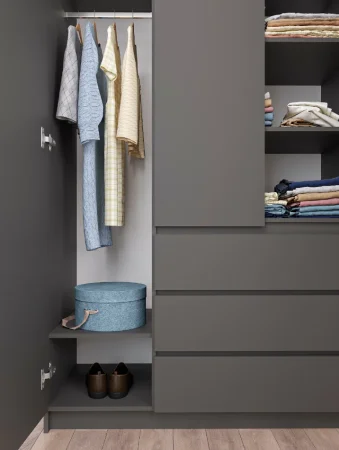 Шкаф трехдверный Мори МШ 1200 графит