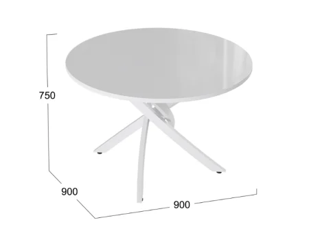 Стол обеденный Diamond тип 2 белый глянец