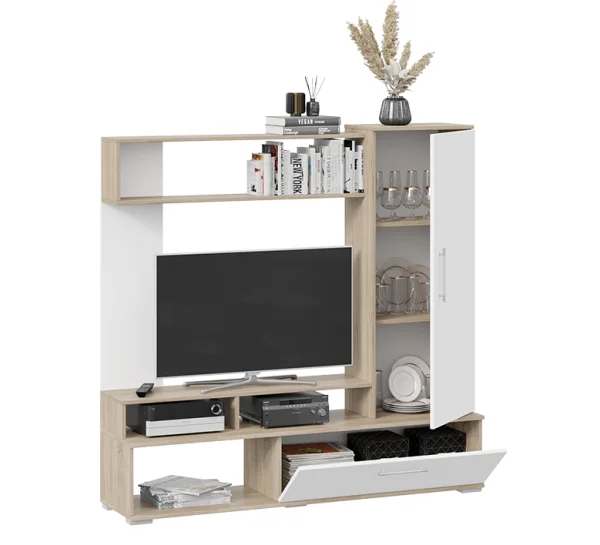 Стенка Сиена дуб сонома/белый ясень