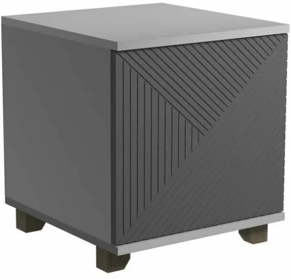 Тумба прикроватная со створкой Копенгаген белый/серый графит