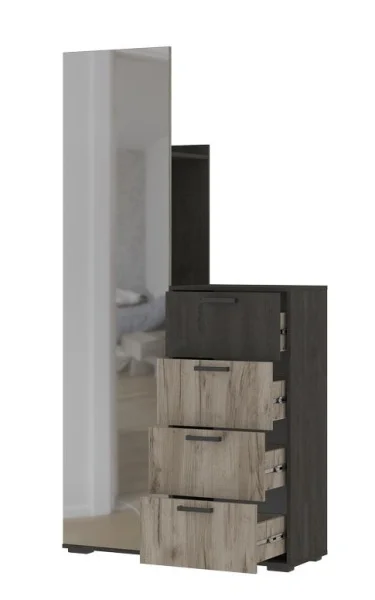 Вешалка Эдинбург Ш-01 железный камень/дуб крафт серый