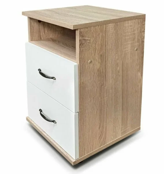 Тумба офисная ТПР-2 дуб сонома/белый