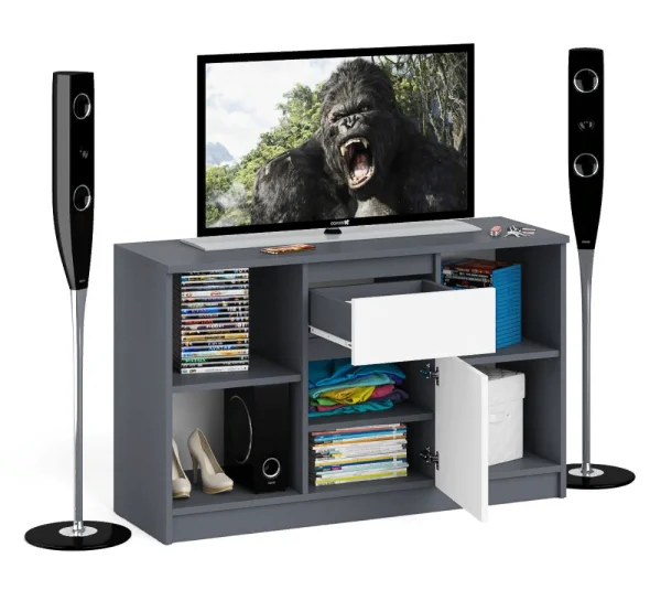 Тумба ТВ МТВ 1204.1 графит/белый Тумба ТВ МТВ 1204.1 графит/белый