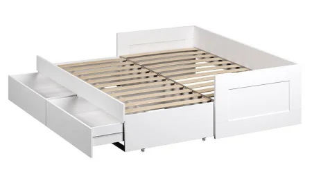 Кровать раздвижная с ящиками Сириус 90х200 белый