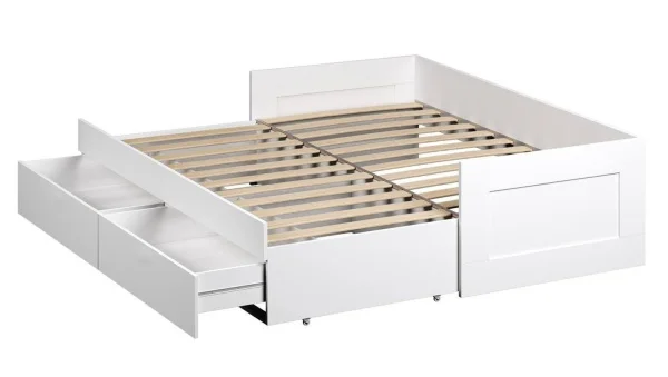 Кровать раздвижная с ящиками Сириус 90х200 белый