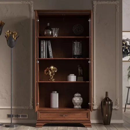 Шкаф-витрина Кентаки REG2W1S каштан