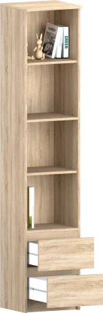 Стеллаж с ящиками Б 5.04 дуб сонома (серия без ручек)