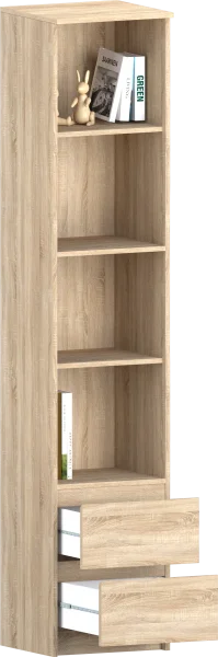 Стеллаж с ящиками Б 5.04 дуб сонома (серия без ручек)