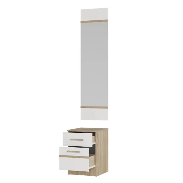 Тумба с зеркалом Сакура СЗ-01 дуб сонома/белый