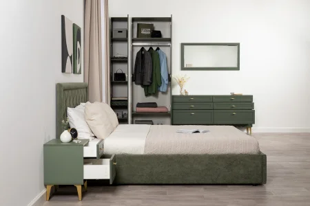 Комод Марион 16.256 дымчатый зеленый/олива шагрень