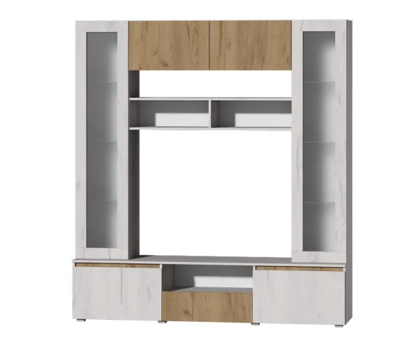 Центральная секция Лиана дуб крафт белый/дуб крафт золотой