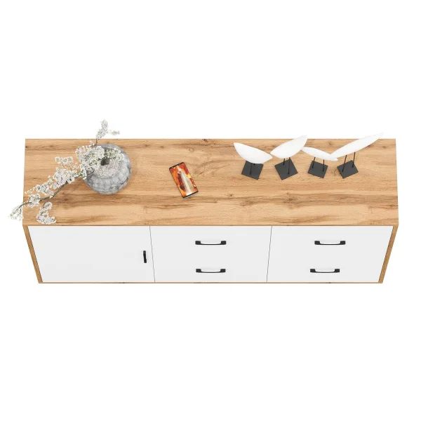 Комод 125-1504 дуб вотан/белый