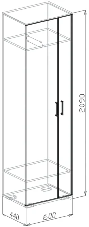 Шкаф Оникс №1 дуб серый/ателье темное