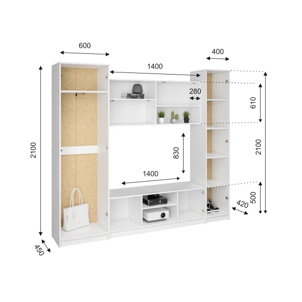 Гостиная Герда дуб крафт серый/антрацит