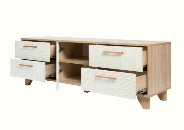 Тумба под ТВ со створкой Копенгаген дуб сонома/белый матовый