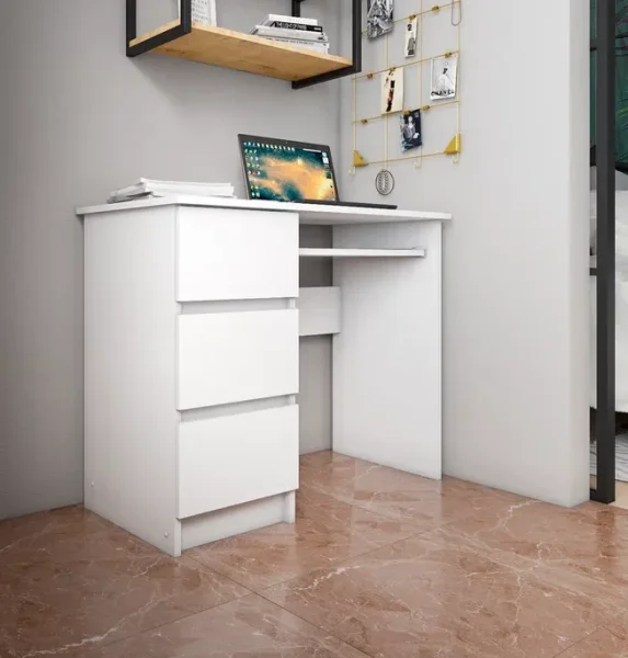 Стол письменный Мори МС-6 левый белый