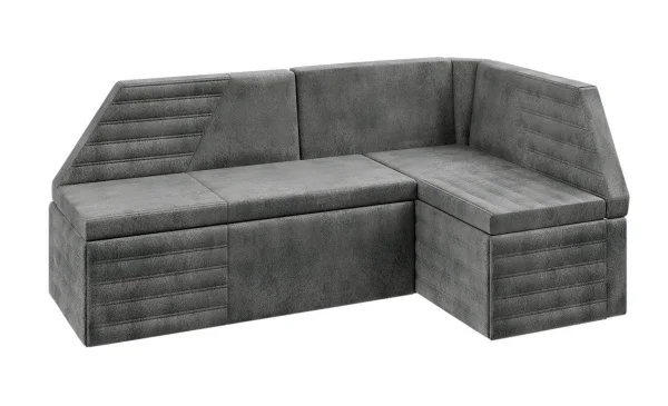 Скамья угловая со спальным местом Лондон дуб сонома трюфель, велюр серый