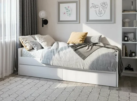 Кровать раздвижная Сириус 80х200 с ящиками белый