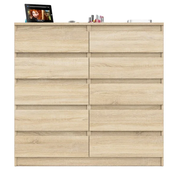Комод десять выдвижных ящиков МК 1200.10 дуб сонома