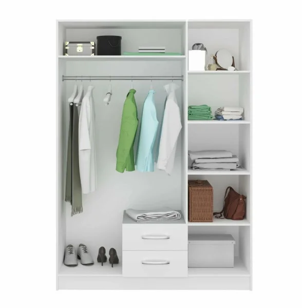 Шкаф 3-х дверный Село С 5.14 с зеркалом белый