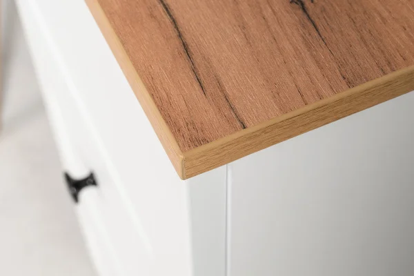 Стол письменный Остин 12.159 белый шагрень/дуб крафт золотой